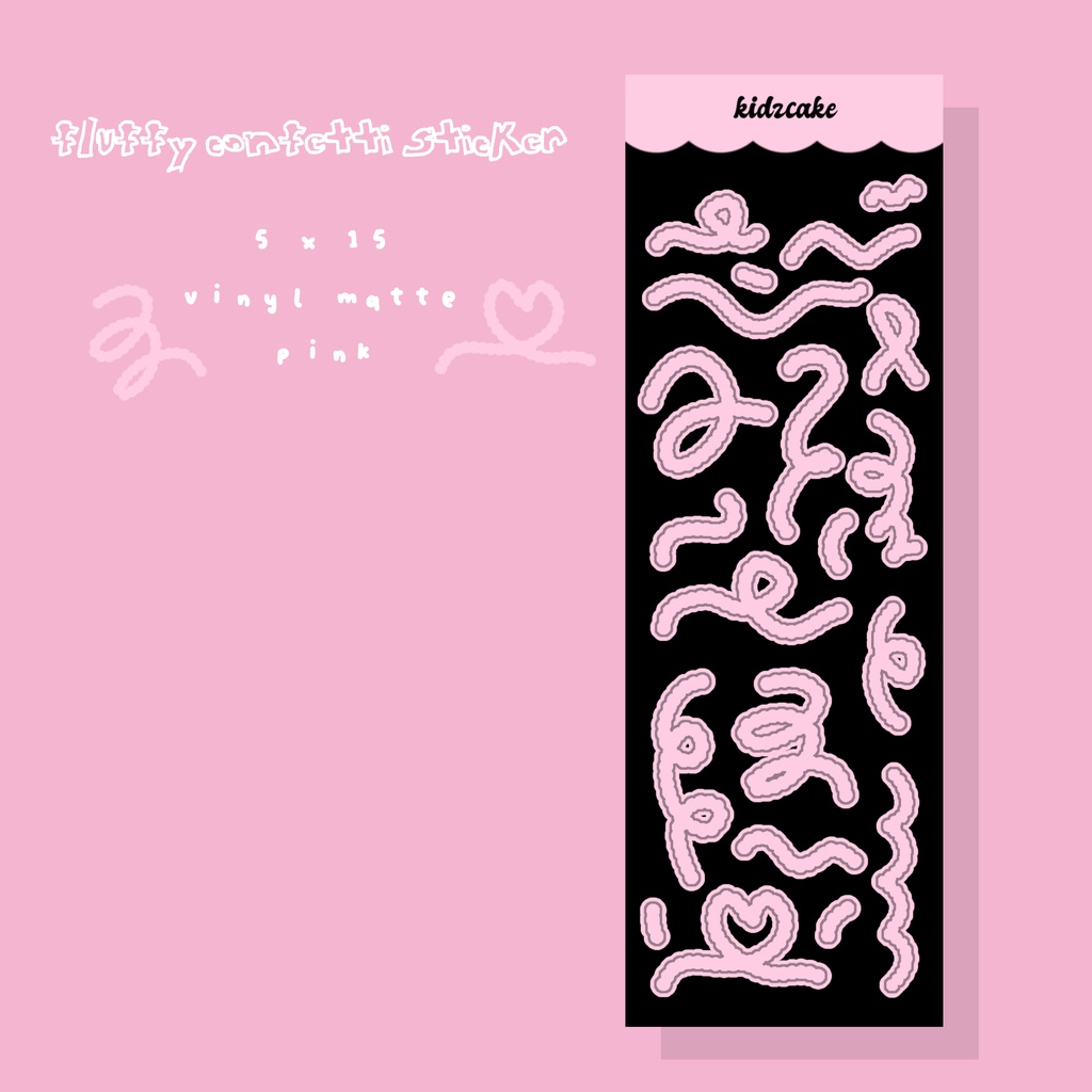 

kidzcake ~ fluffy confetti sticker | sticker deco kiss cut matte, sticker deco photocard