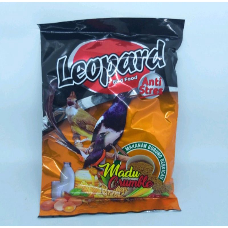 LEOPARD PAKAN MAKANAN BURUNG VOER MADU CRUMBLE ANTI STRES UNTUK BURUNG CIBLEK KOLIBRI GELATIK PANCAW