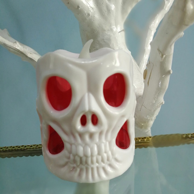 Lampu Lilin Led Bentuk Labu Tengkorak Untuk Dekorasi Pesta Halloween