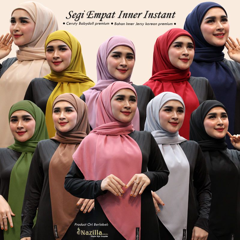 Jilbab Segiempat Instan Inner Kode 102 Ori Nazilla