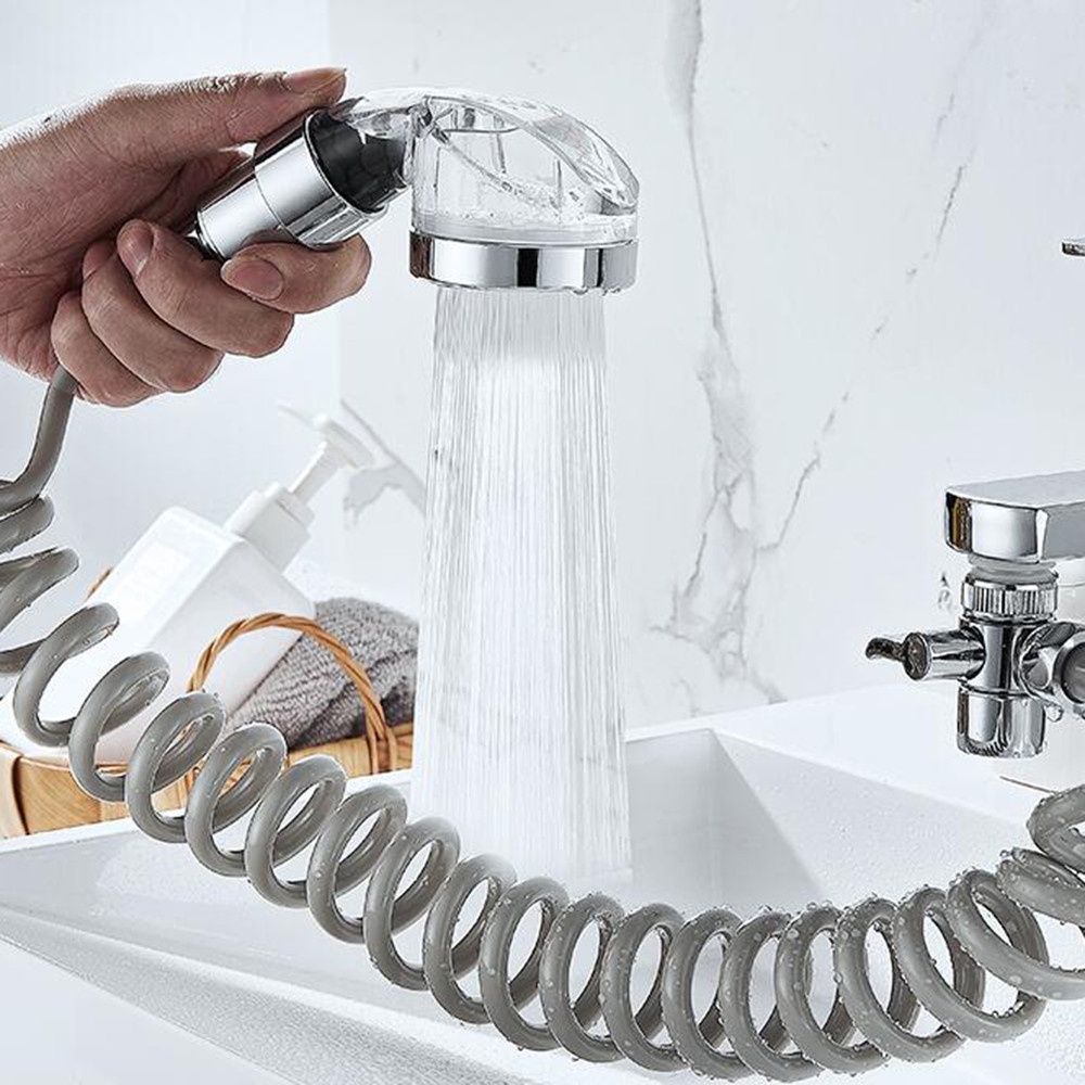 【COD Tangding】Washer Spring Shower PU Plastic Retractable Telephone Wire Pu Stainless Steel High Pressure Hot and Cold Hose