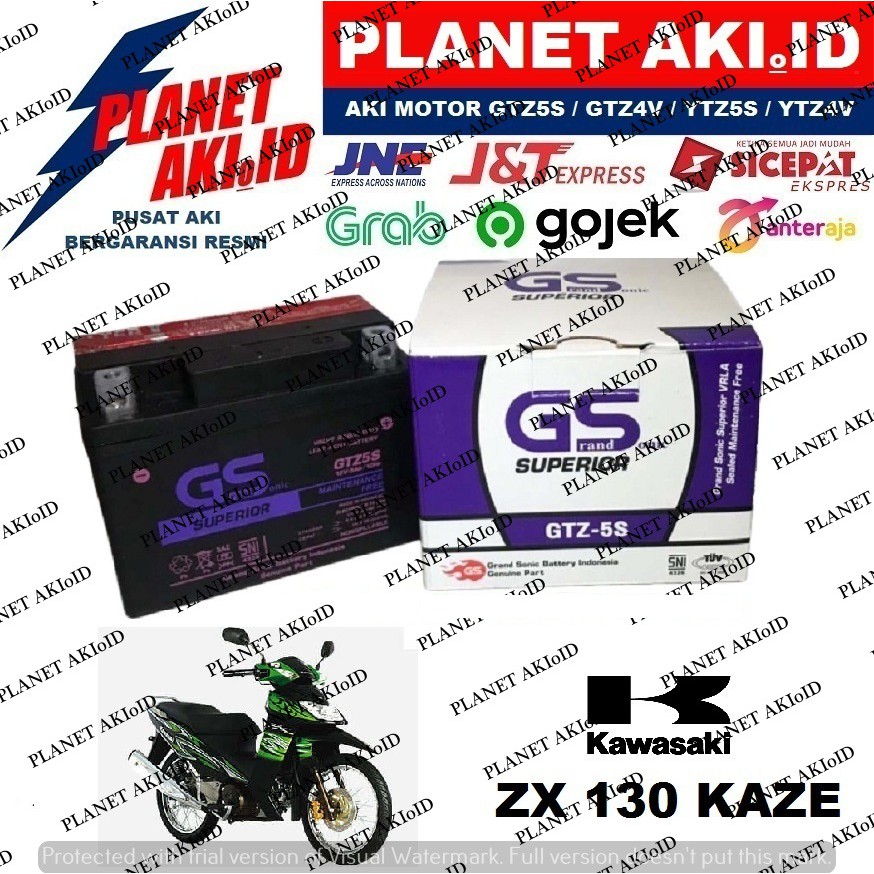 Aki Motor Kawasaki ZX 130 Kaze GTZ5S Accu Kering MF