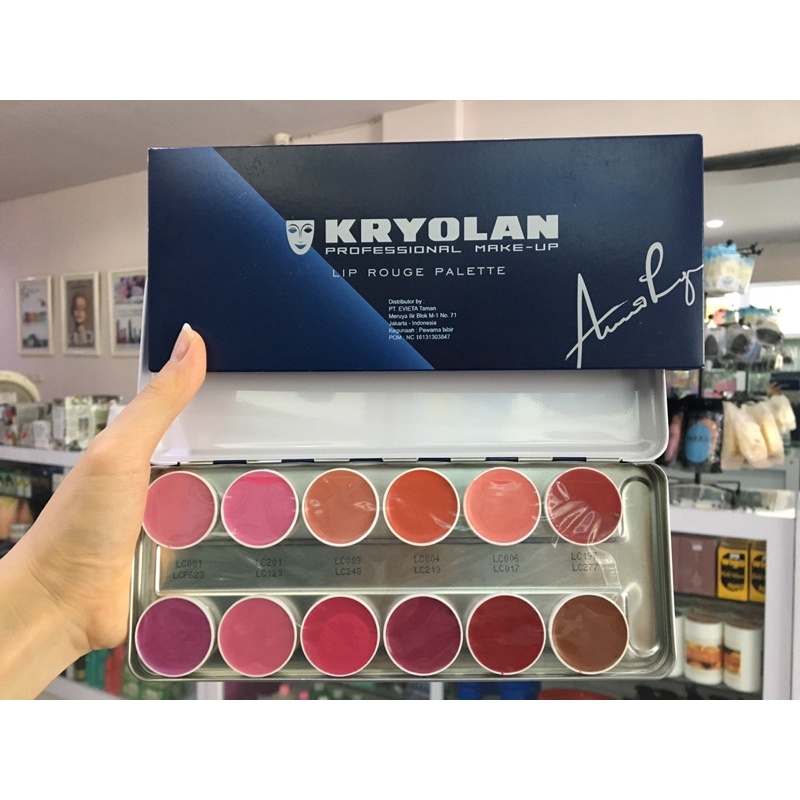 Kryolan Lip Rouge Palette 12 Warna