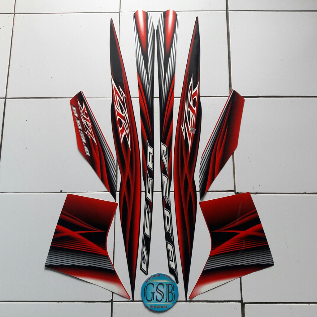 Stiker Motor Yamaha Vega Zr 2012 Hitam Merah Shopee Indonesia