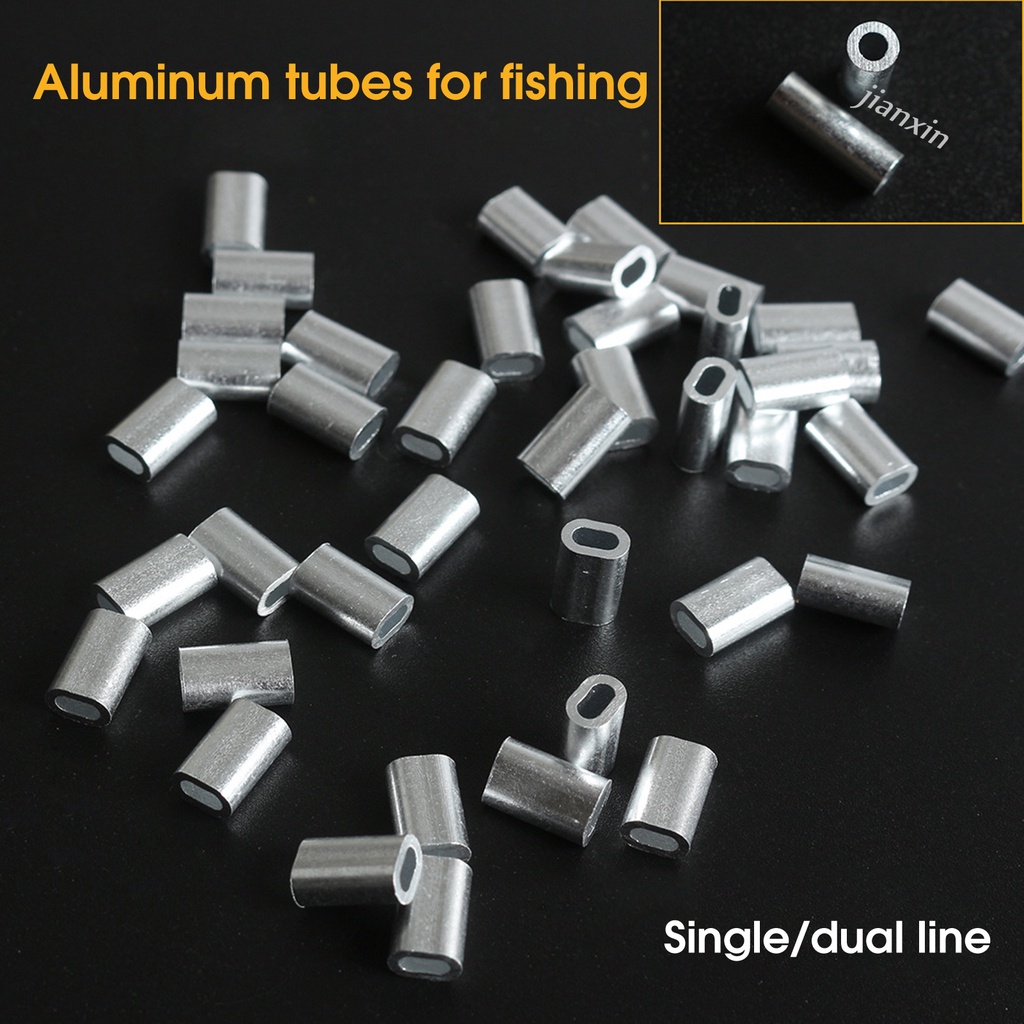 [Jianxin] 50pcs Tabung Single / Double Barrel Bahan Aluminum Anti Karat Untuk Senar Pancing