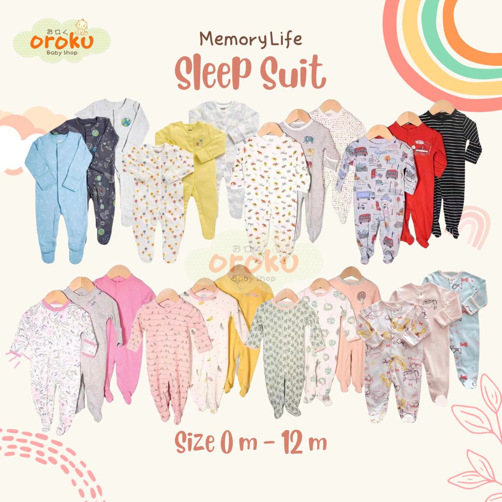 MEMORYLIFE SLEEPSUIT 3IN1 / SETELAN BAYI / PIYAMA BAYI