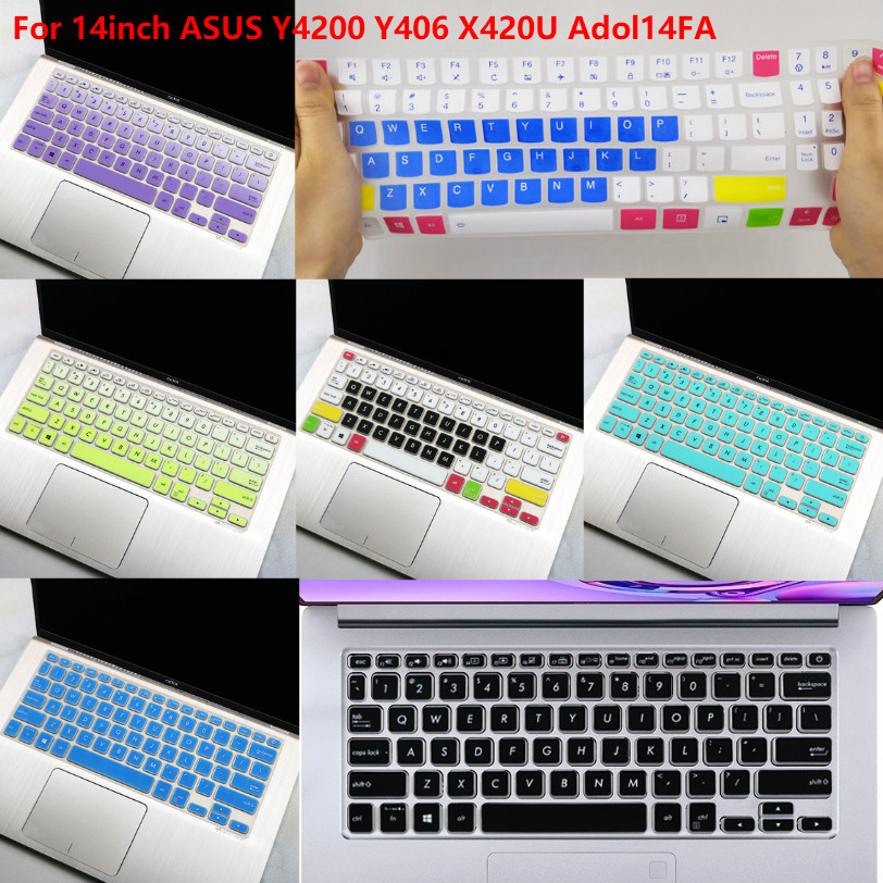 For 14inch ASUS Y4200 Y406 X420U Adol14FA Soft Ultra-thin Silicone Laptop Keyboard Cover Protector