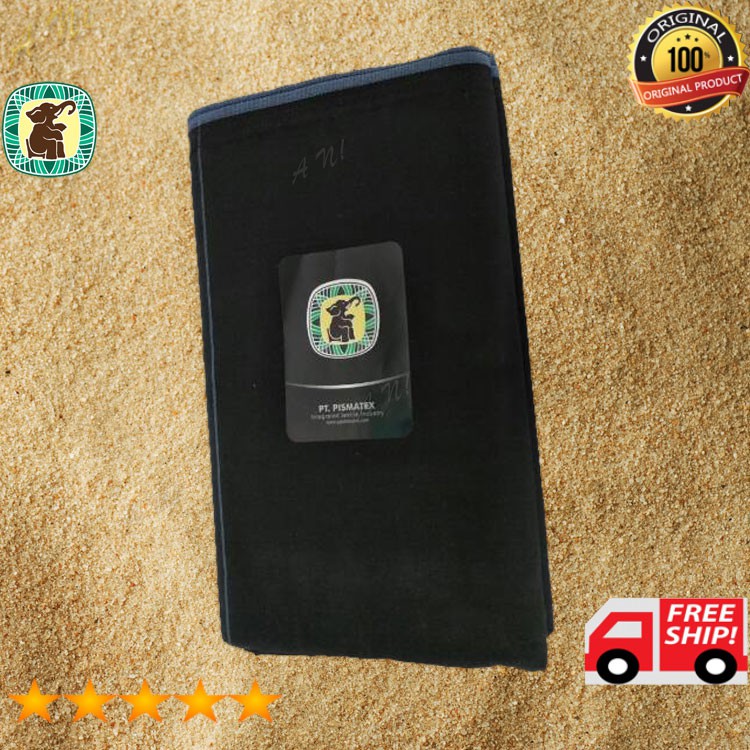 Original G24-11 Gajah Duduk Hitam Kain Sarung Tenun Dewasa Polos