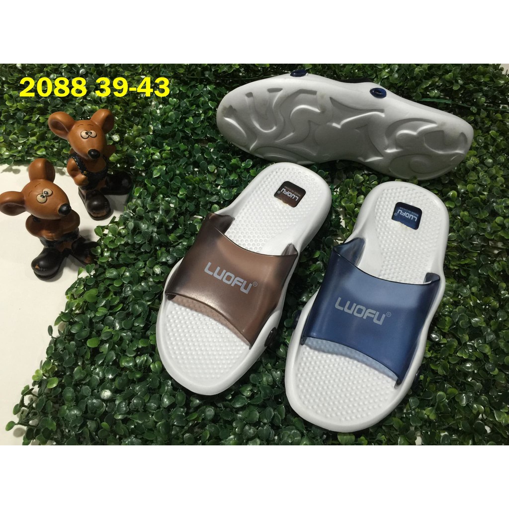 2088putih sendal sandal cowok kop luofu kekinian import
