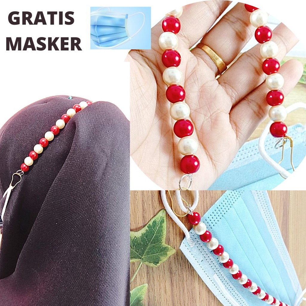 Konektor Mutiara Simple konektor manik mutiara konektor mutiara masker Hijab Konektor pengait masker