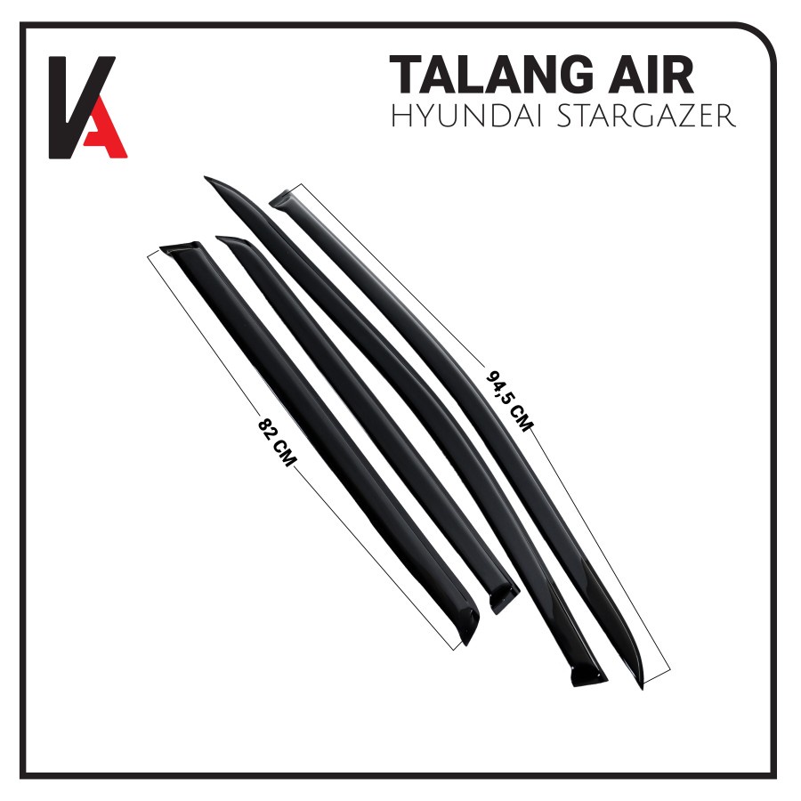 TALANG AIR PINTU MOBIL HYUNDAI STARGAZER MODEL SLIM AKRILIK HITAM