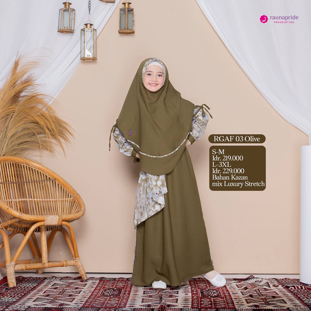 Sarimbit Rauna Couple Keluarga SR 03 Olive / Sarimbit Rauna Terbaru 2022 / RGF 03A -  RGF 03B - RRF 03 - RGAF 03 - RKF 03 - RKAF 03 / Fashion Muslim