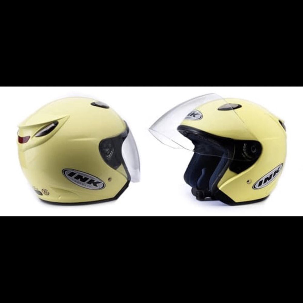 Ink centro yellow cream lemon kuning helm original centro jet