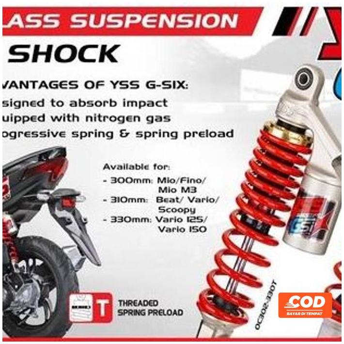 Shockbreaker Yss Tabung Vario 125 Old & X Ride Gza Series 330Mm Kode 282