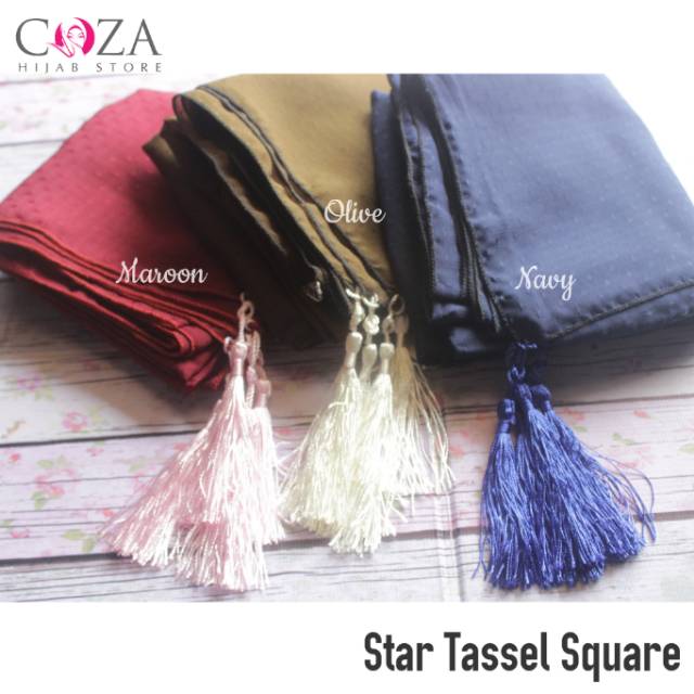 SEGIEMPAT COTTON STAR TASSEL SQUARE COZAHIJAB / Coza Batik