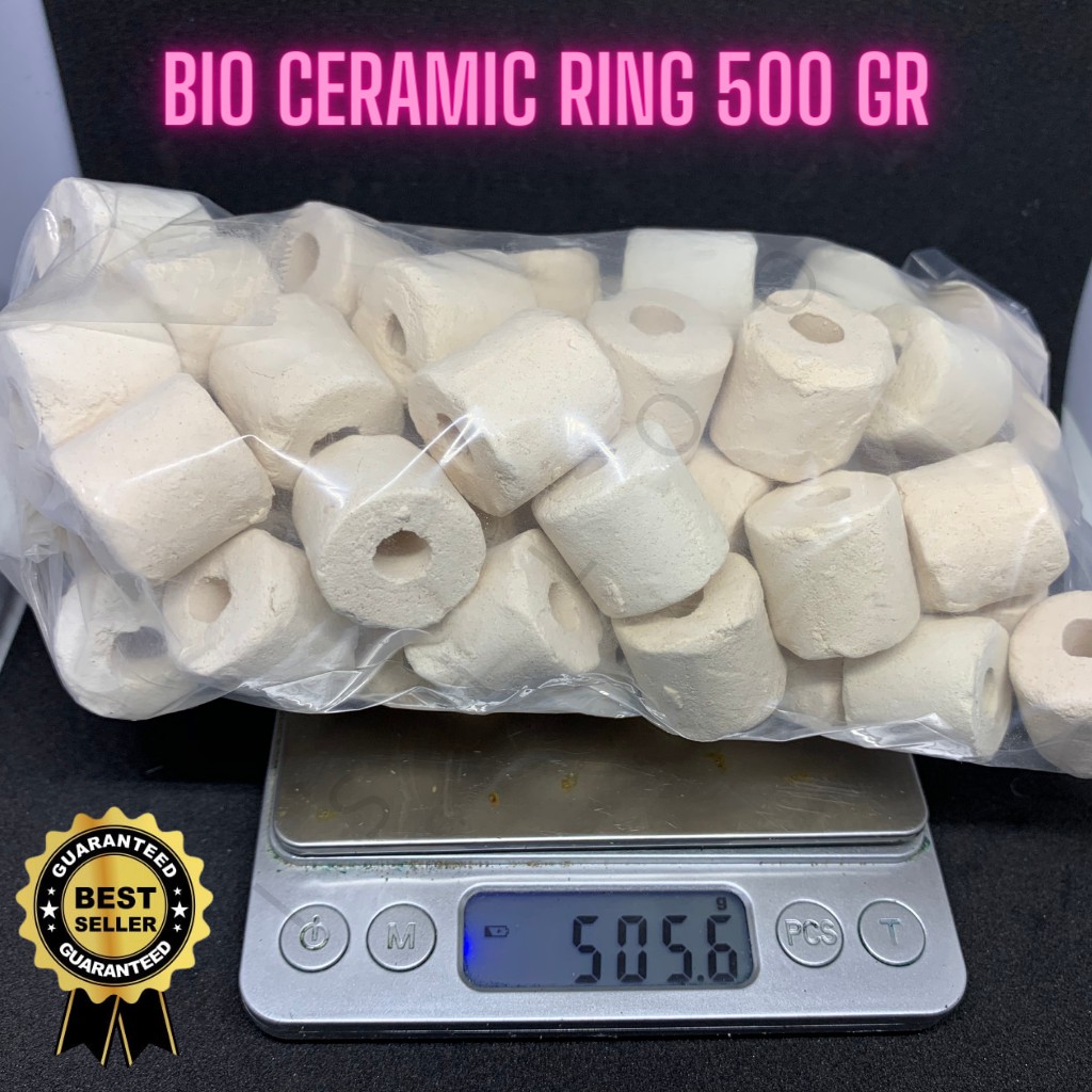 Bio Ceramic Ring Media Filter Rumah Bakteri ukuran 18mm per 500 Gram