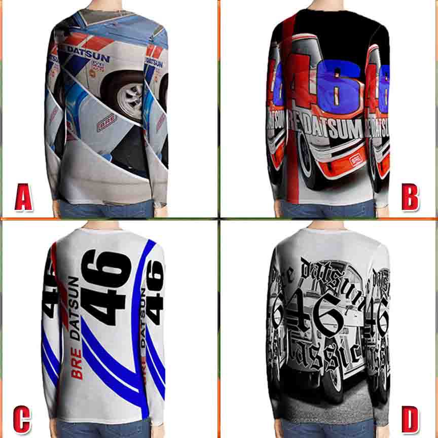 Kaos Tangan Panjang Bre 46 Cassic Datsun Fullprint T-Shirt Unisex Polyester Jersey Dryfit