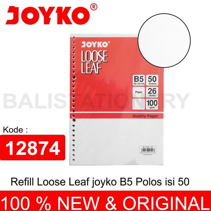 

Hanya Disini] Refill Loose Leaf Joyko Polos B5 100Gsm 50 Sheet
