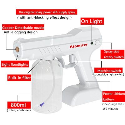 HK-YJ - 01 Nano Spray Gun Disinfektan Portable Steam UV Sterilizer 800 ml