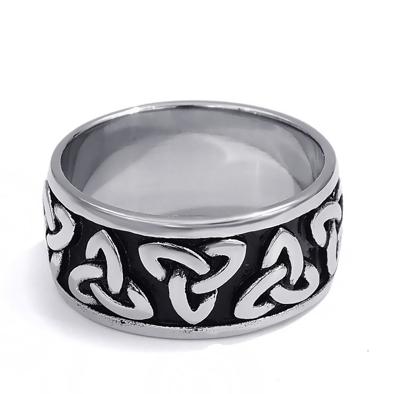 Cincin Pria Model Simpul Bahan Stainless Steel Untuk Hadiah