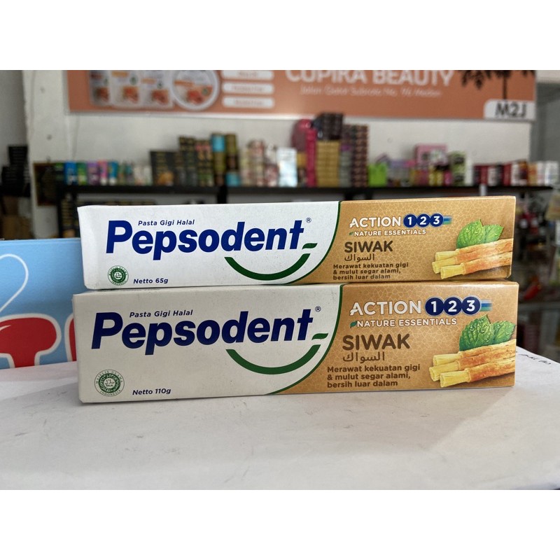 65 & 110 gr -- pepsodent siwak action 1 2 3 -- past gigi pepsodent