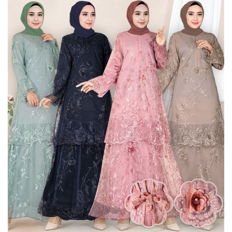 GAMIS BURKAT MALAYSIA TILE NALAI//MOTIF BURKAT MAWAR/FURING HAYGET//TERBARU,gamis pesta simpel,fashi
