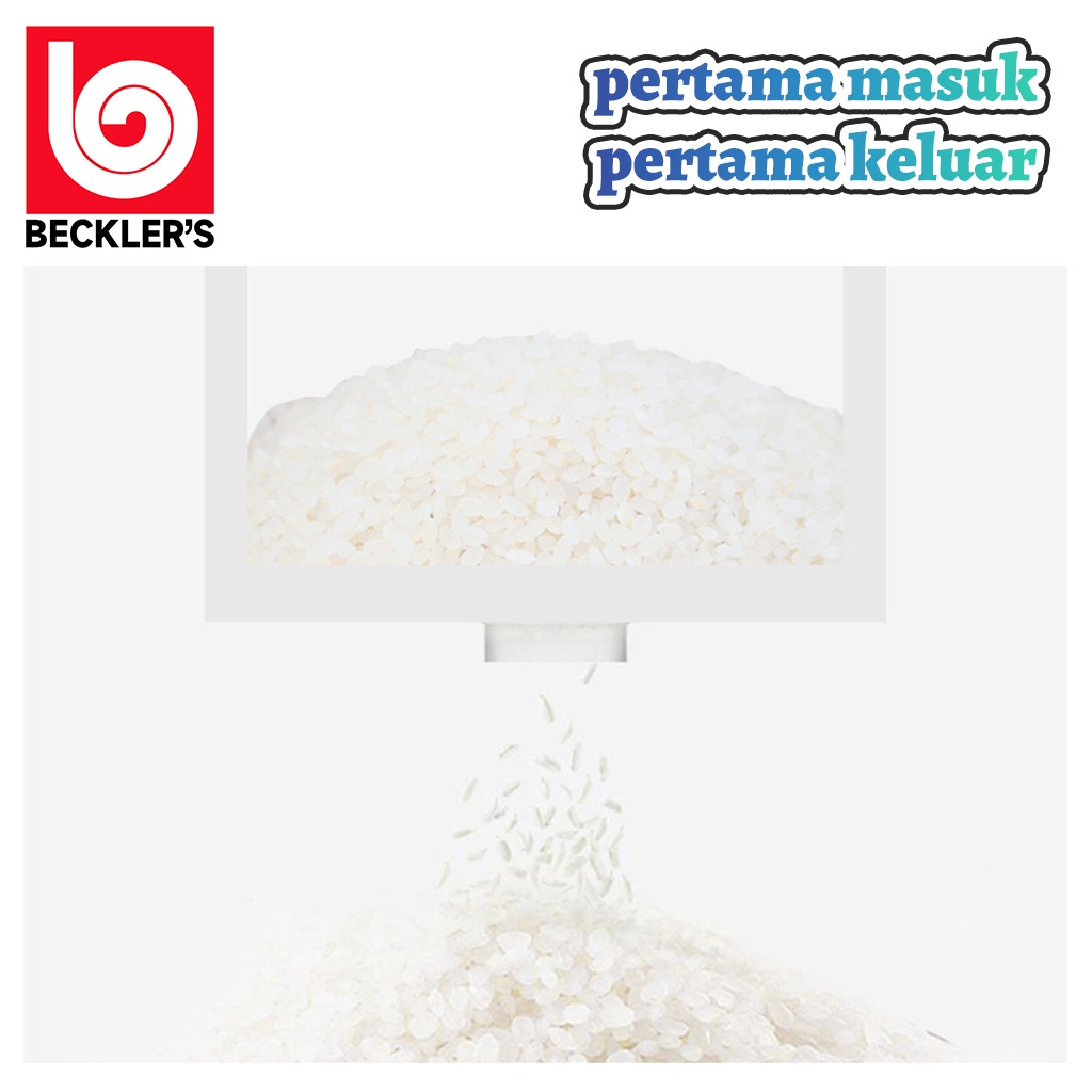 Beckler's Dispenser Tempat Beras Kapasitas 12KG Free Wadah / Rice Dispenser Tempat Wadah Penyimpanan