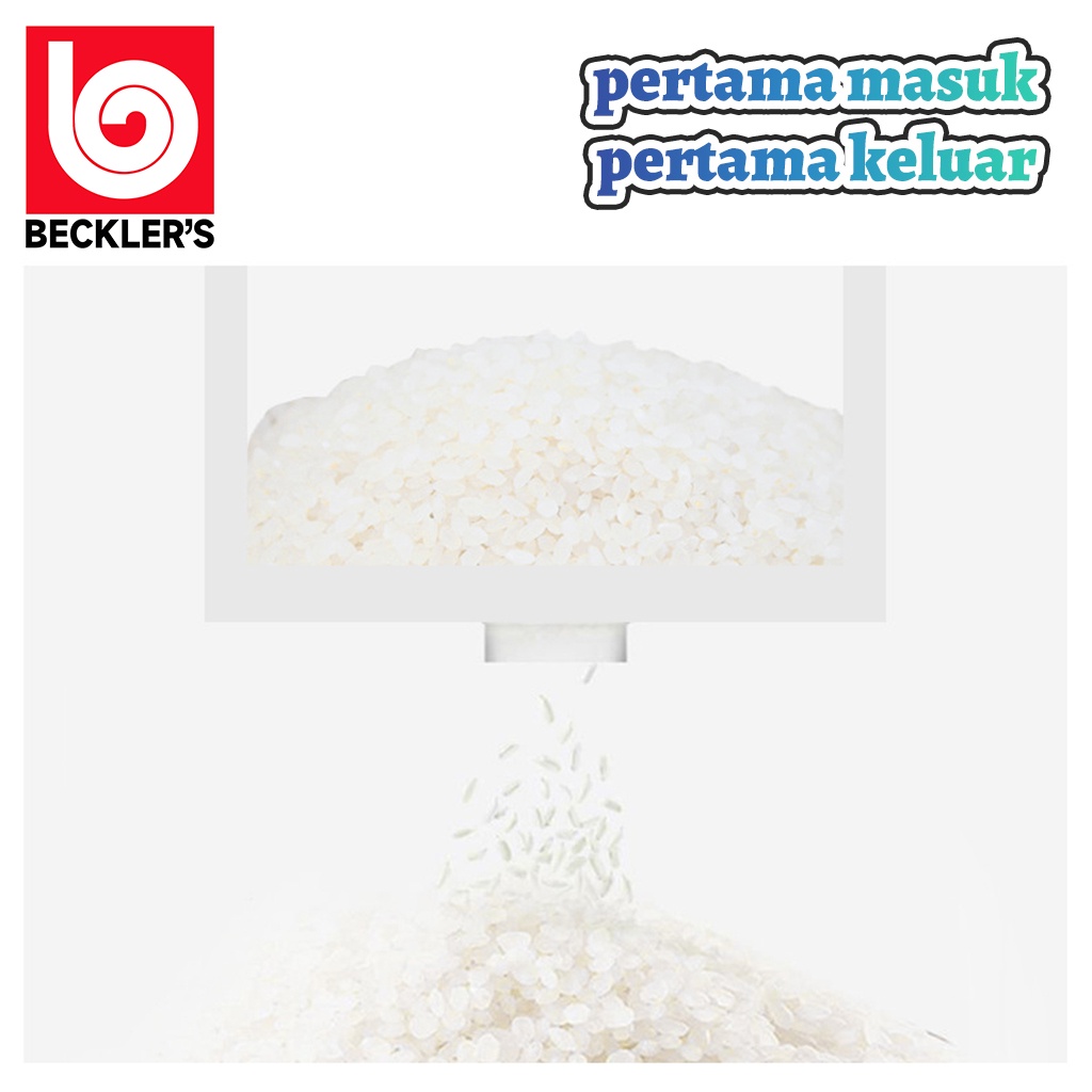 Beckler's Dispenser Tempat Beras Kapasitas 12KG Free Wadah / Rice Dispenser Tempat Wadah Penyimpanan