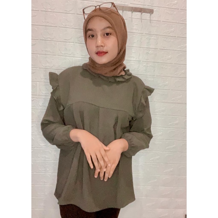 Atasan Crinkle Premium / Blouse Desi Crinkle / Atasan Wanita Kekinian / TONNI DJAYA