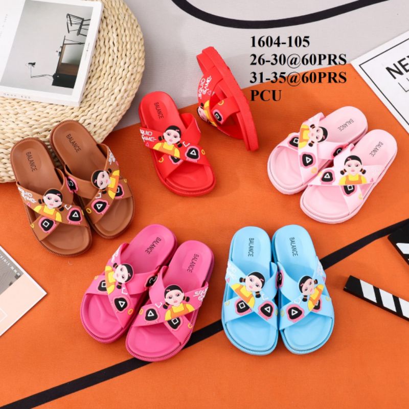 New 1604 Sandal Anak Silang SquidGame Bacadeskripsi