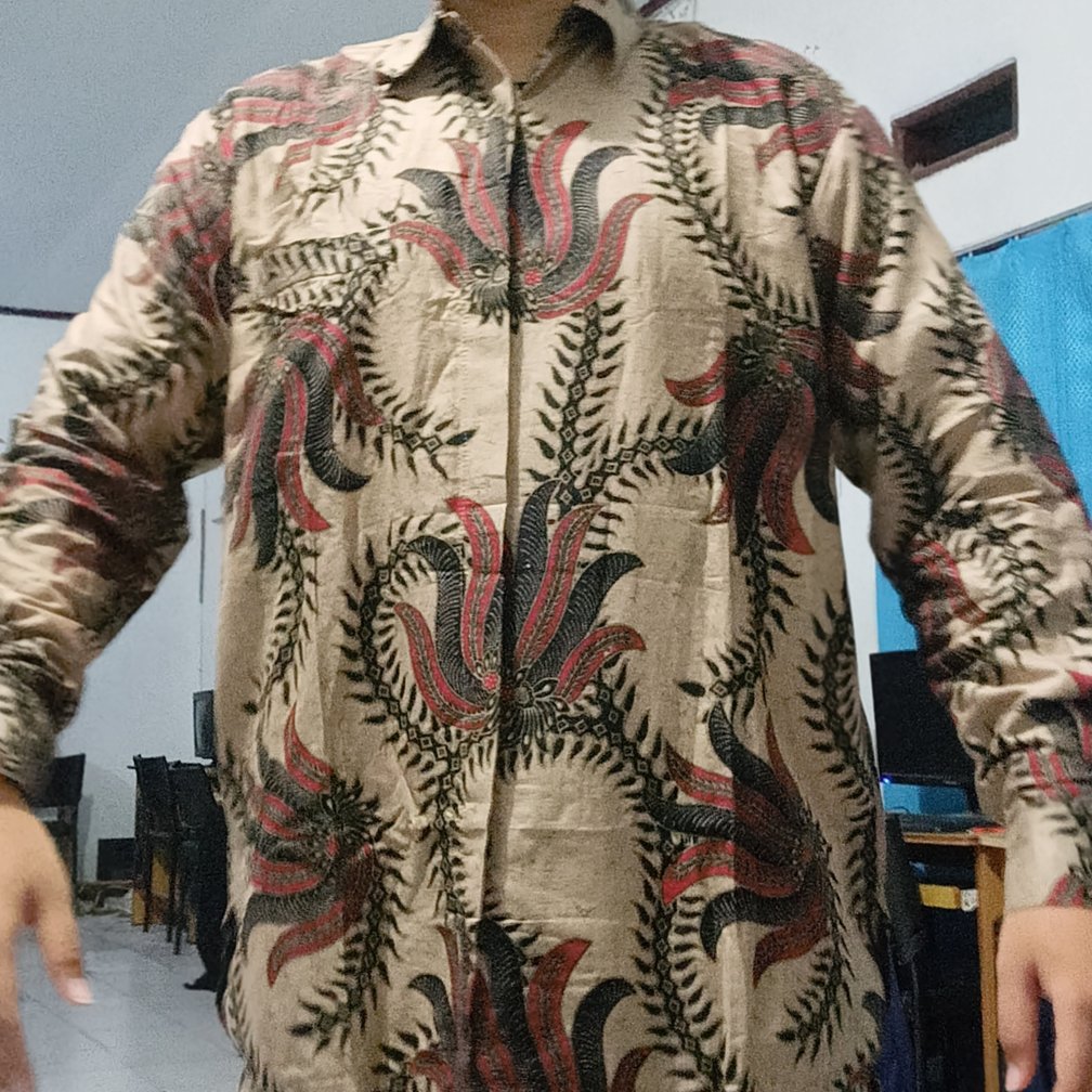 Batik Myrna - Kemeja Batik Lengan Pendek Baju Atasan Pria Motif Padi Fitri