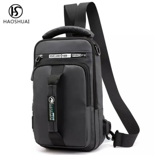 TAS WAISTBAG PRIA/ TAS SELEMPANG/ SLING BAG/ TAS MULTIFUNGSI RANSEL DAN SELEMPANG