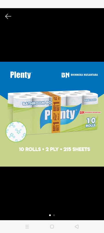 Plenty Bathroom Rolls Tissue Makro Mikro Flower [10 Roll/2 Ply] - Buy 1 Get 1