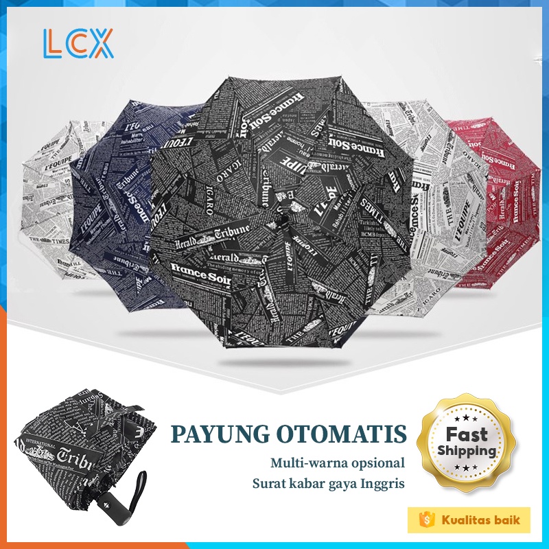 LCX Payung Lipat Otomatis Anti UV / Payung Otomatis Buka Tutup Anti UV VS-101