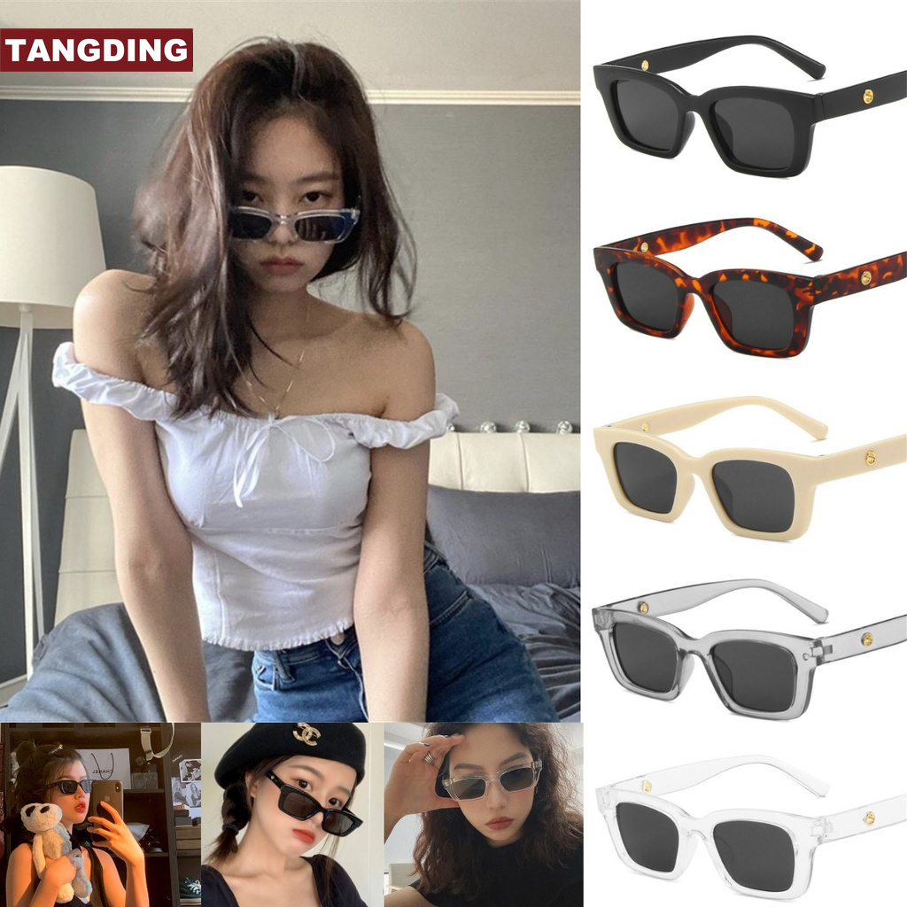 【COD Tangding】Small Square Sunglasses Kim Ji-ni Same Style Sunglasses Retro Korean Web Celebrity Glasses