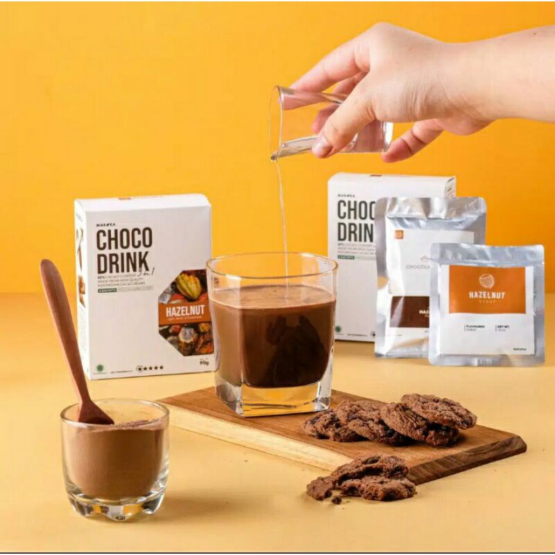 

Makoka 3in1 chocolate Drink Hazelnut bubuk premium cocoa powder