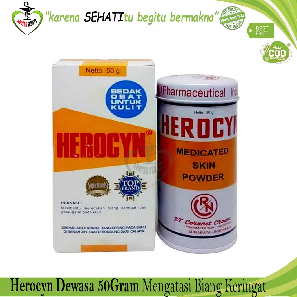 Herocyn Dewasa Bedak Kulit Gatal Biang Keringat Herocyn Powder