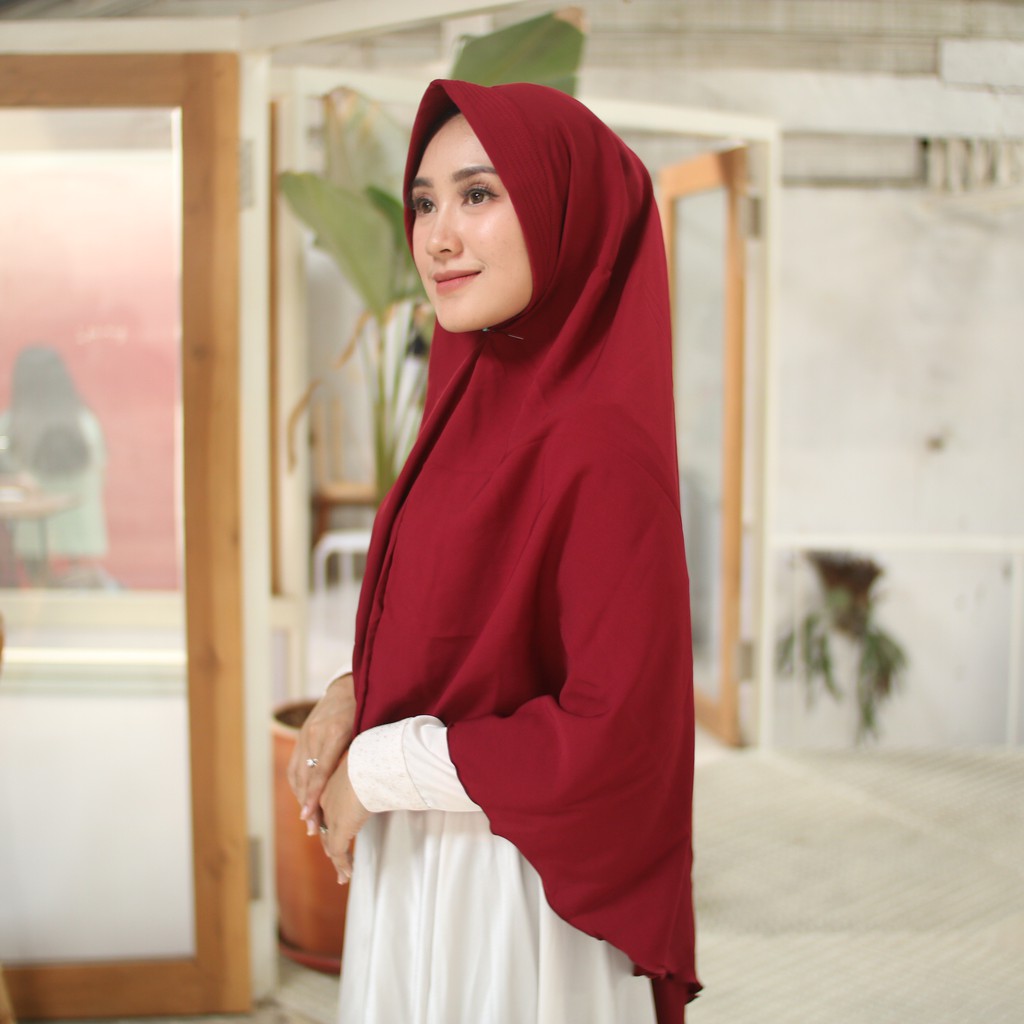 Khimar Pet Jumbo Jilbab Wolfis Antem Kerudung Instant