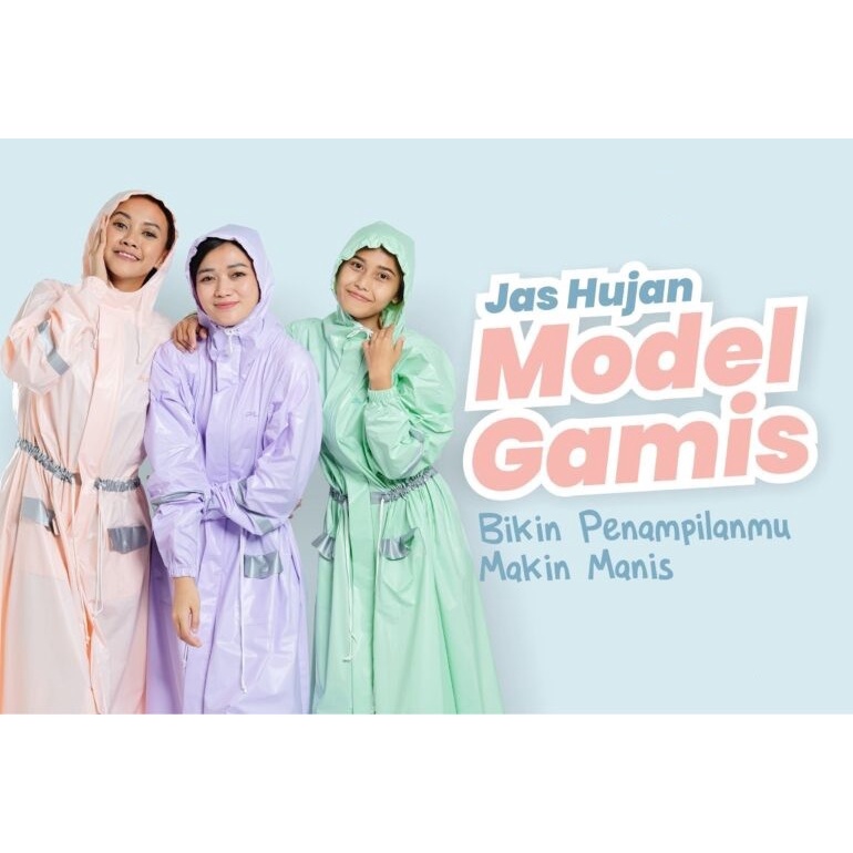 Jas Hujan Wanita Gamis Muslimah Hijabers Syari Plevia SALSABILA 753 Jumbo rok