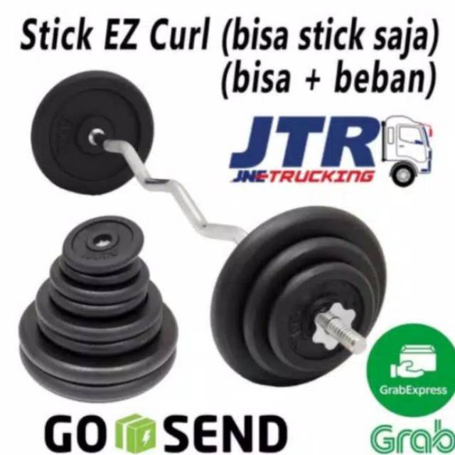 Dumbell Barbell Set 50kg 55kg Stick Panjang Ez Curl Bar