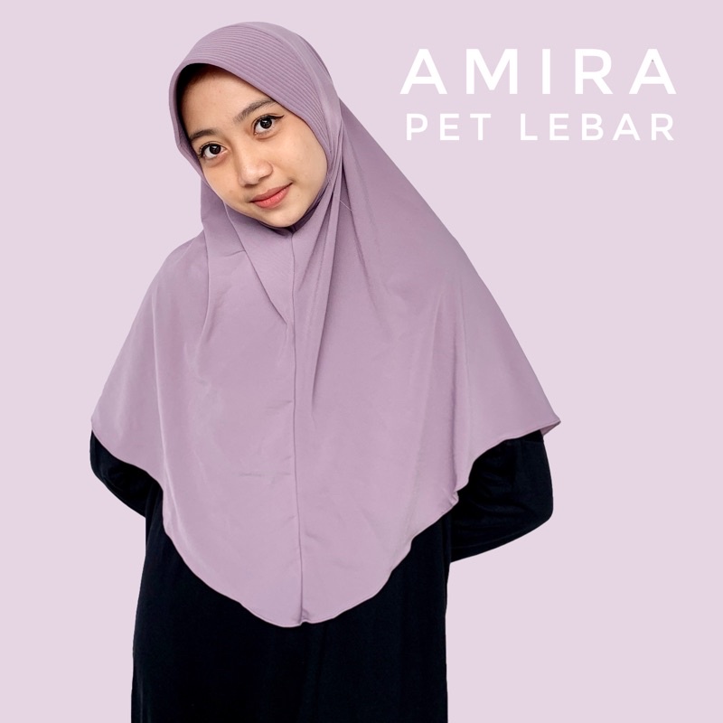 AMIRA PET LEBAR by SARALIAHIJAB | bergo jersey premium | kerudung sekolah hijab jilbab anak remaja