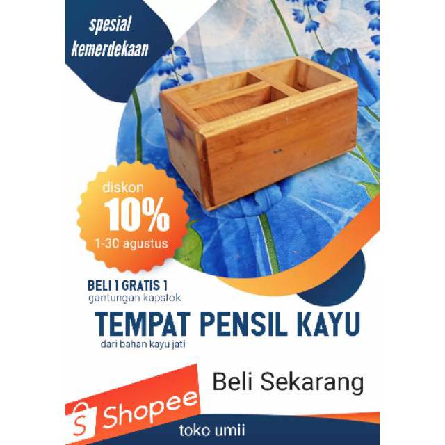

tempat serbaguna hp gunting pensil kayu unik