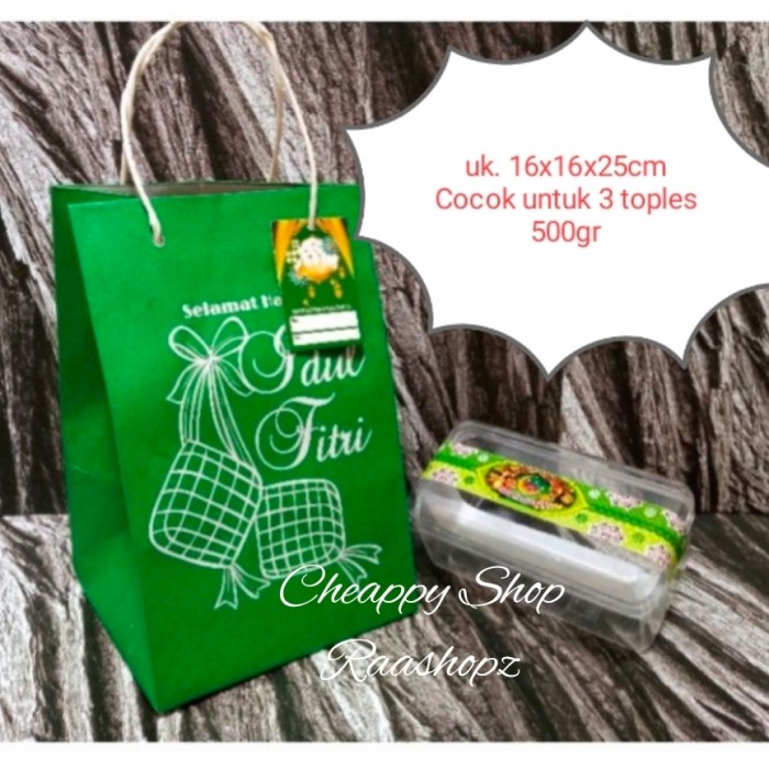 

Paperbag Lebaran Paperbag Toples 250gr 500gr Jar Goodie Bag lebaran - F 16x16x25cm