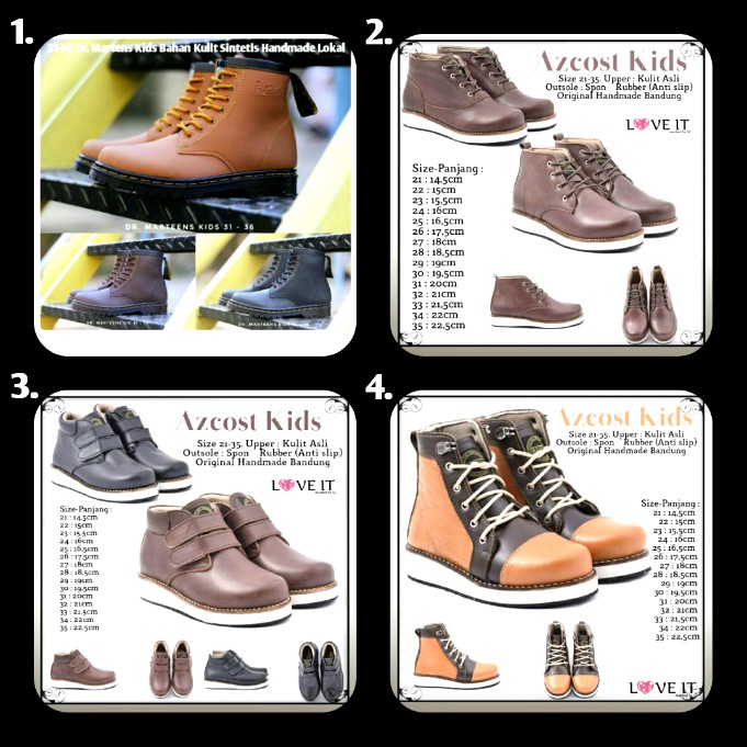Kids Boots Sepatu Boots Anak Sekolah Jalan Pesta Keren Kulit Galeri Intan Bandung