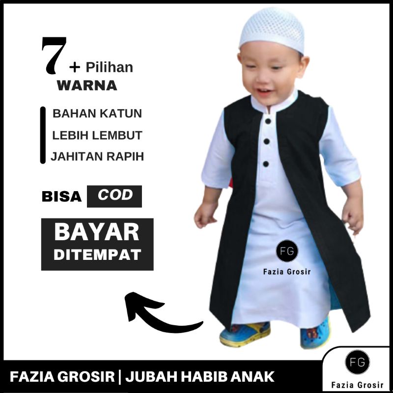 Jubah Habib Anak by RAINAN ORI (Free Peci) / Jubah Anak Terbaru 2021 / Gamis Anak Laki Laki / Jubah Anak Usia 1-13 tahun