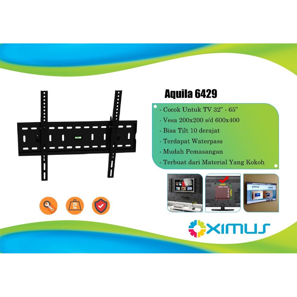 BRACKET TV Tilt LCD LED TV 32&quot; - 65&quot; OXIMUS AQUILA-6429 600x400