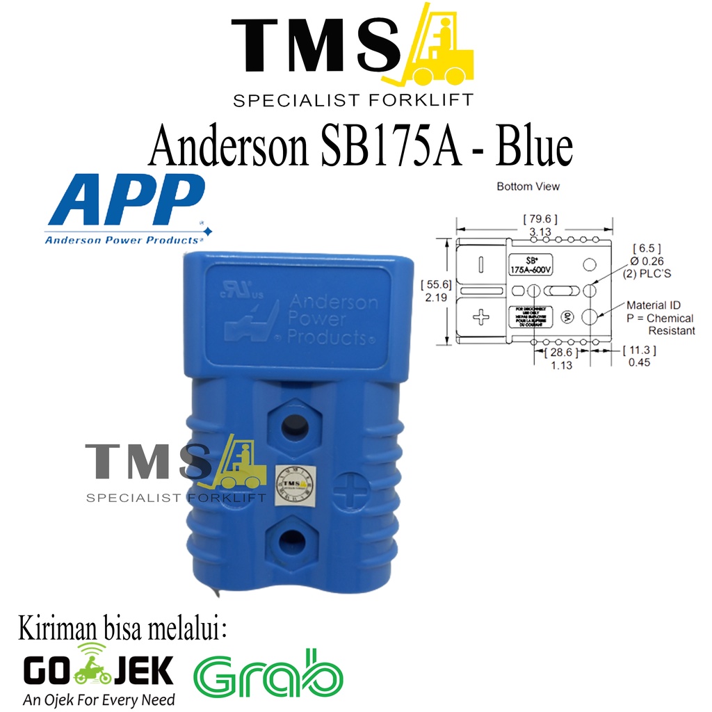 Jual SOCKET ANDERSON SB175A - BLUE / ANDERSON SB 175A BLUE FOR FORKLIFT ...