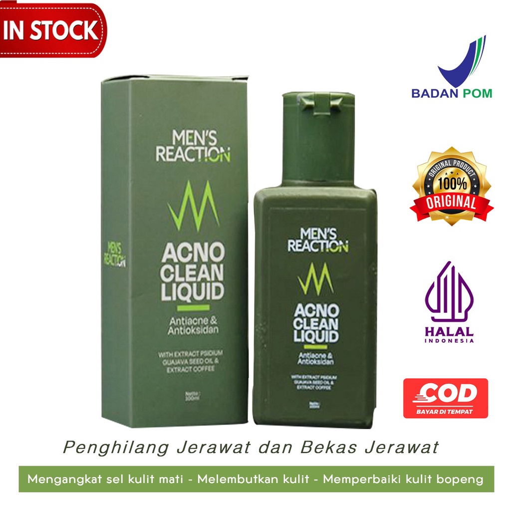 ( BONUS PARFUM ) Sabun Jerawat MEN’S REACTION Acno Clean Liquid Anti Bakteri