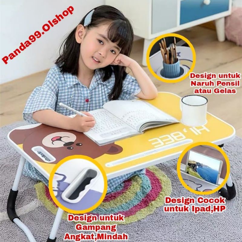 Meja Lipat Laptop Belajar Anak Kerja Karakter⭐panda99⭐