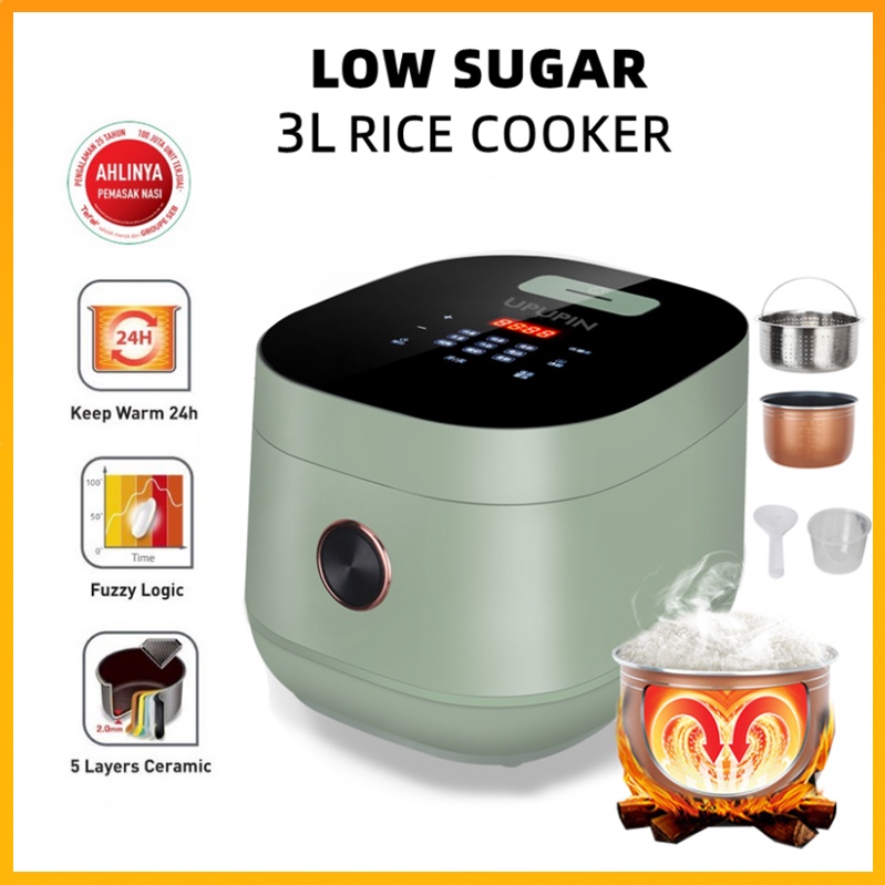 UPUPIN rice cooker low carbo magic com 3L Alat memasak nasi rendah gular  rice cooker low sugar